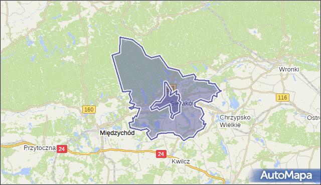 gmina Sieraków - powiat międzychodzki na mapie Targeo