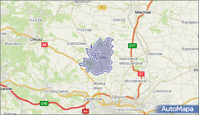 gmina Skała - powiat krakowski na mapie Targeo