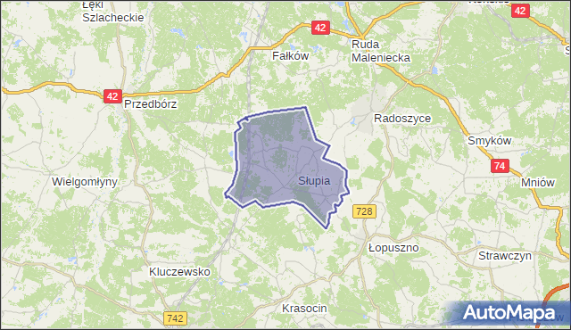 gmina Słupia (Konecka) - powiat konecki na mapie Targeo