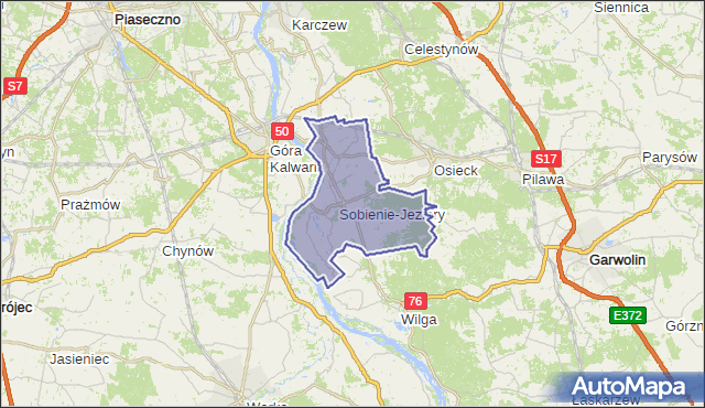 gmina Sobienie-Jeziory - powiat otwocki na mapie Targeo