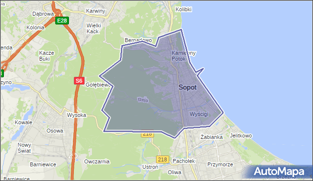 gmina Sopot - powiat Sopot na mapie Targeo