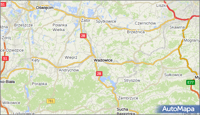 gmina Spytkowice - powiat wadowicki na mapie Targeo