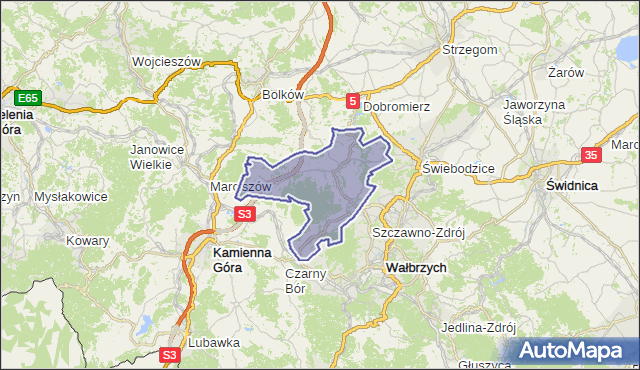 gmina Stare Bogaczowice - powiat wałbrzyski na mapie Targeo