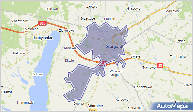 gmina Stargard Szczeciński - powiat stargardzki na mapie Targeo