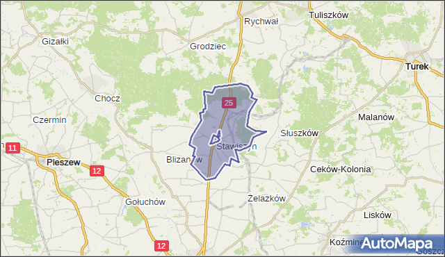 gmina Stawiszyn - powiat kaliski na mapie Targeo