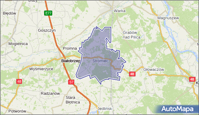 gmina Stromiec - powiat białobrzeski na mapie Targeo