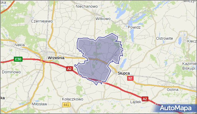 gmina Strzałkowo - powiat słupecki na mapie Targeo