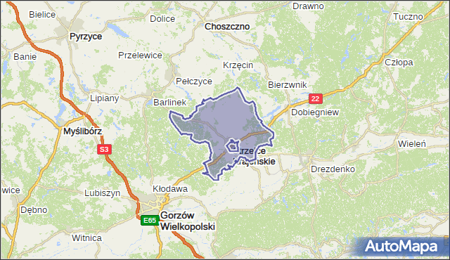 gmina Strzelce Krajeńskie - powiat strzelecko-drezdenecki na mapie Targeo