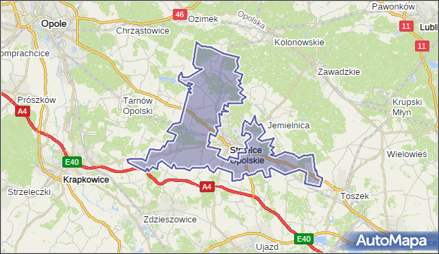 gmina Strzelce Opolskie - powiat strzelecki na mapie Targeo