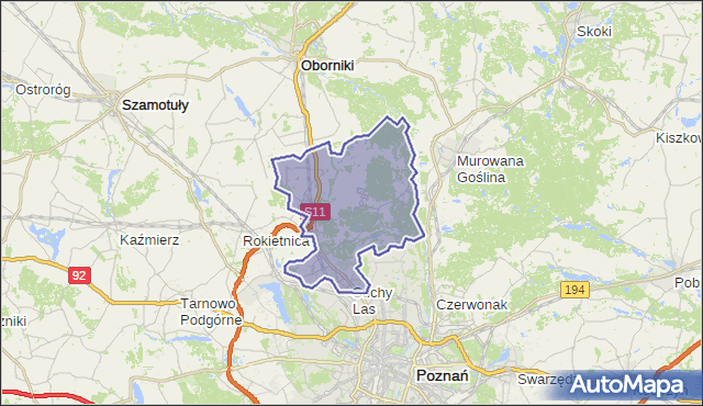 gmina Suchy Las - powiat poznański na mapie Targeo