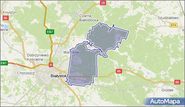gmina Supraśl - powiat białostocki na mapie Targeo