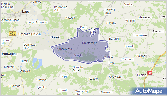 gmina Suraż - powiat białostocki na mapie Targeo