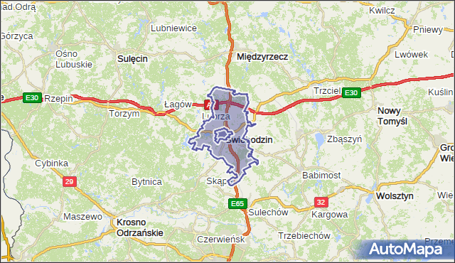 gmina Świebodzin - powiat świebodziński na mapie Targeo