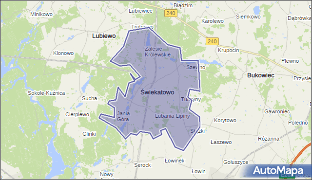 gmina Świekatowo - powiat świecki na mapie Targeo