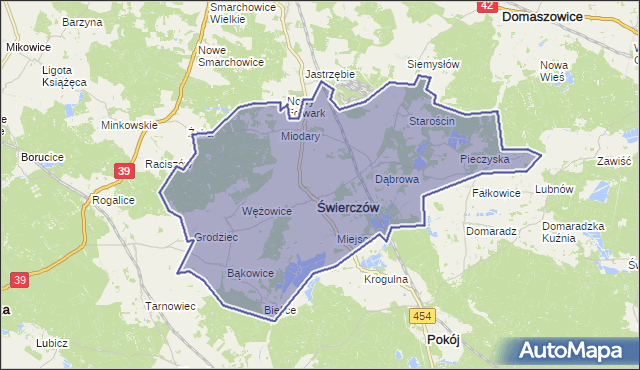 gmina Świerczów - powiat namysłowski na mapie Targeo