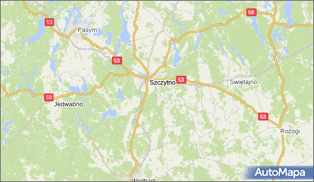 gmina Świętajno - powiat szczycieński na mapie Targeo
