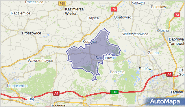 gmina Szczurowa - powiat brzeski na mapie Targeo
