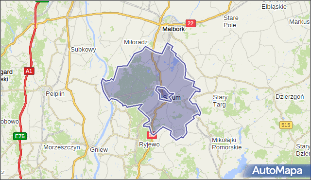 gmina Sztum - powiat sztumski na mapie Targeo