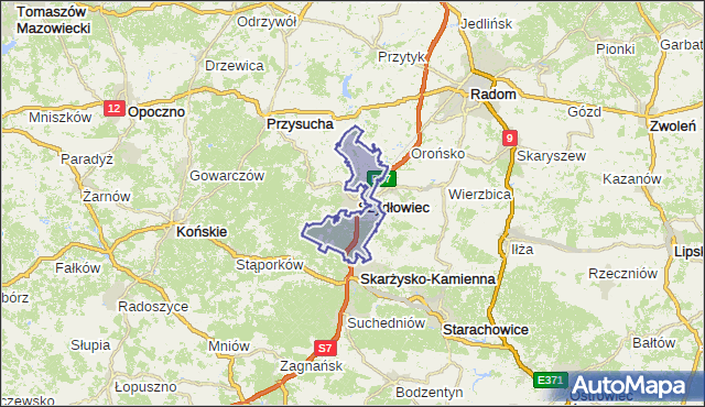 gmina Szydłowiec - powiat szydłowiecki na mapie Targeo