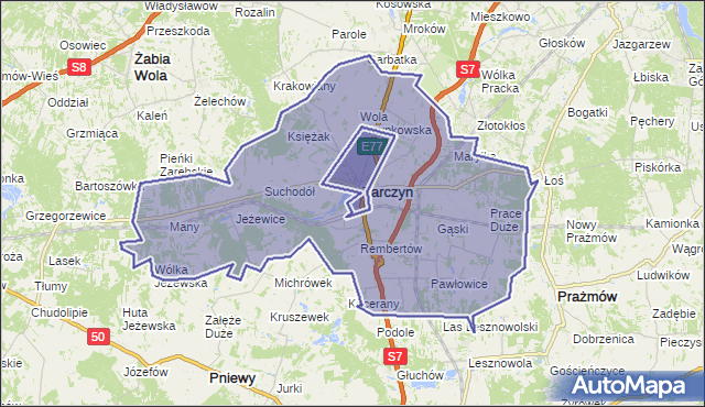 gmina Tarczyn - powiat piaseczyński na mapie Targeo