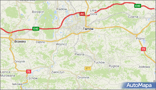 gmina Tarnów - powiat tarnowski na mapie Targeo