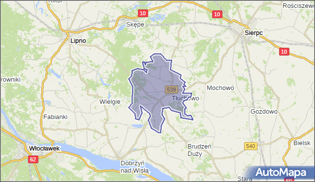 gmina Tłuchowo - powiat lipnowski na mapie Targeo