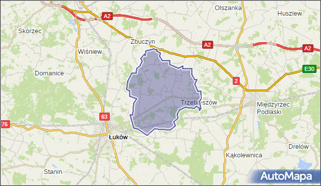 gmina Trzebieszów - powiat łukowski na mapie Targeo
