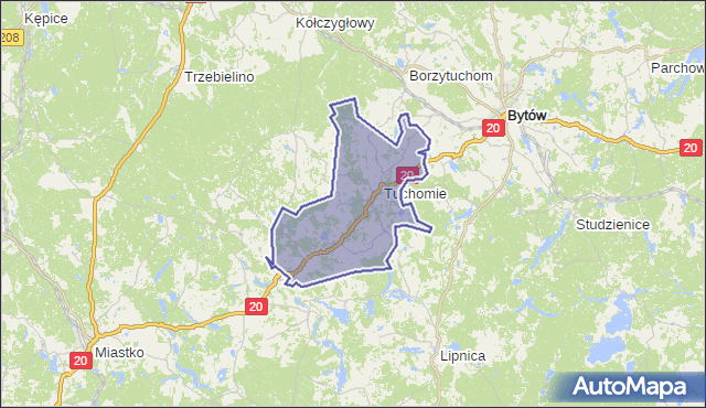 gmina Tuchomie - powiat bytowski na mapie Targeo
