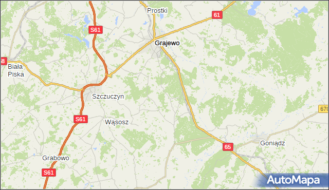 gmina Wąsosz - powiat grajewski na mapie Targeo
