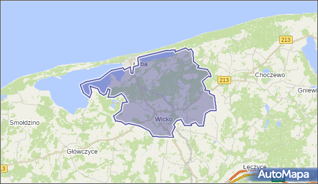 gmina Wicko - powiat lęborski na mapie Targeo