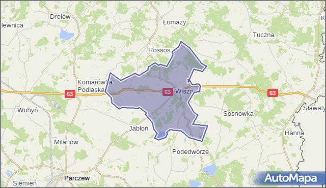 gmina Wisznice - powiat bialski na mapie Targeo