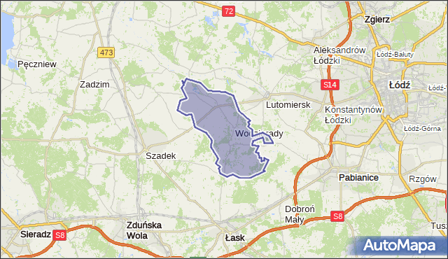 gmina Wodzierady - powiat łaski na mapie Targeo