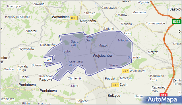 gmina Wojciechów - powiat lubelski na mapie Targeo