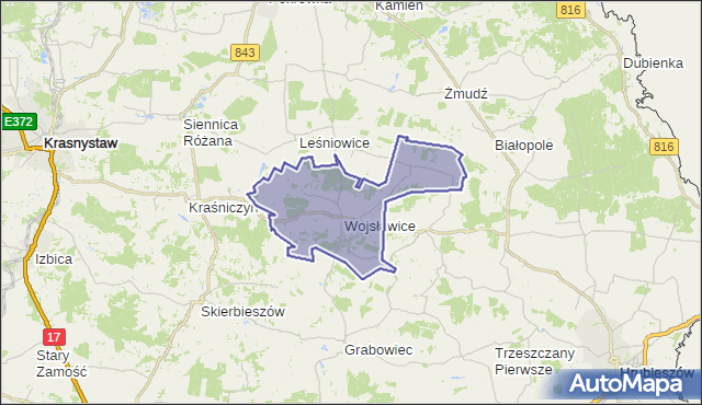 gmina Wojsławice - powiat chełmski na mapie Targeo