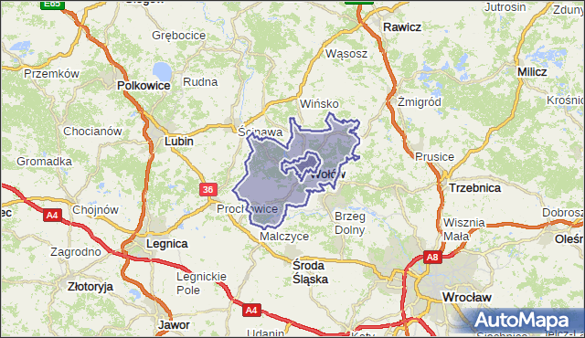 gmina Wołów - powiat wołowski na mapie Targeo