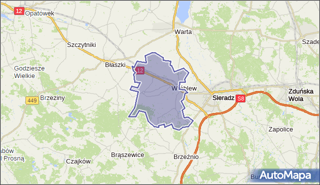 gmina Wróblew - powiat sieradzki na mapie Targeo