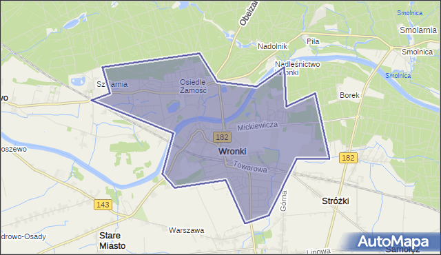 gmina Wronki - powiat szamotulski na mapie Targeo