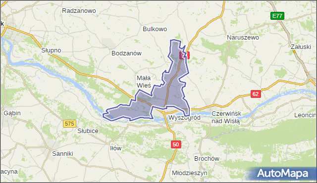 gmina Wyszogród - powiat płocki na mapie Targeo