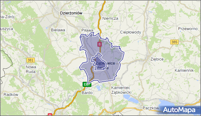 gmina Ząbkowice Śląskie - powiat ząbkowicki na mapie Targeo
