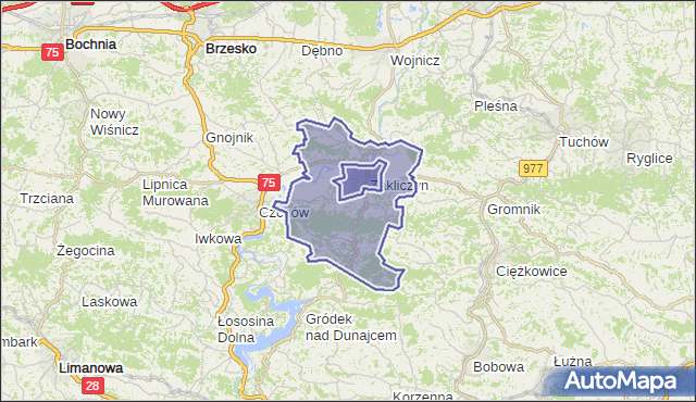 gmina Zakliczyn - powiat tarnowski na mapie Targeo