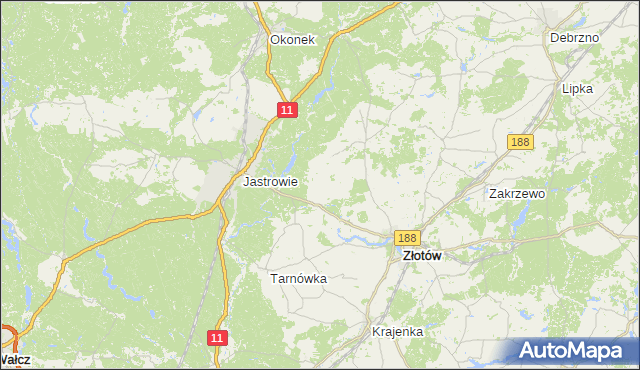 gmina Zakrzewo - powiat złotowski na mapie Targeo