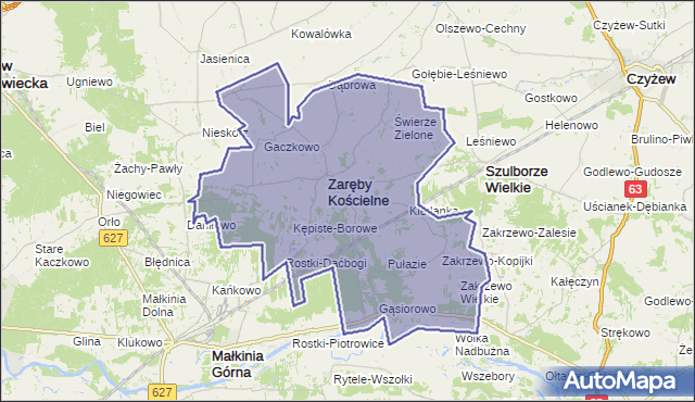 Gmina Zaręby Kościelne, Powiat Ostrowski, Województwo Mazowieckie Na ...