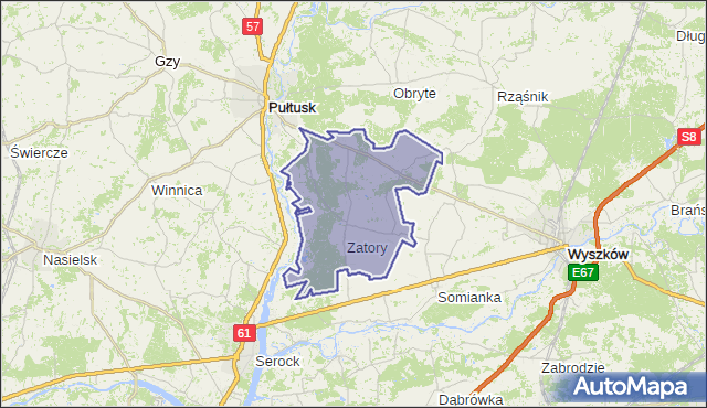 gmina Zatory - powiat pułtuski na mapie Targeo