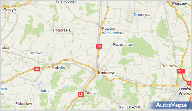 gmina Zduny - powiat krotoszyński na mapie Targeo