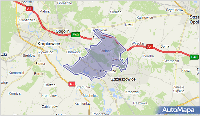 gmina Zdzieszowice - powiat krapkowicki na mapie Targeo