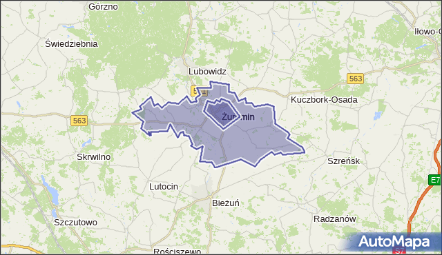 gmina Żuromin - powiat żuromiński na mapie Targeo