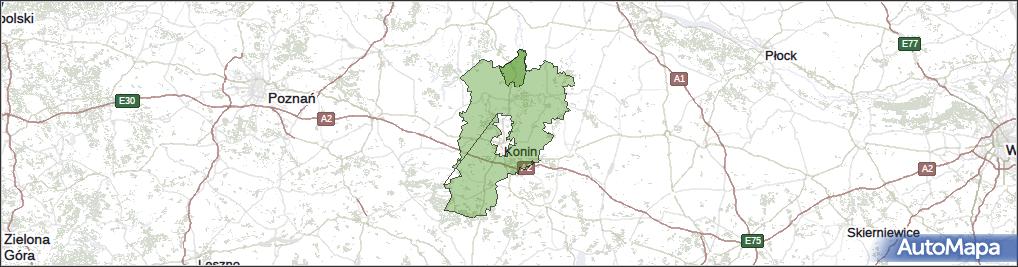 Gmina Skulsk, powiat koniński, województwo wielkopolskie na mapie Targeo