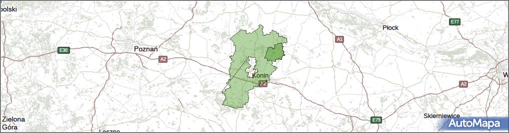 Gmina Sompolno, powiat koniński, województwo wielkopolskie na mapie Targeo