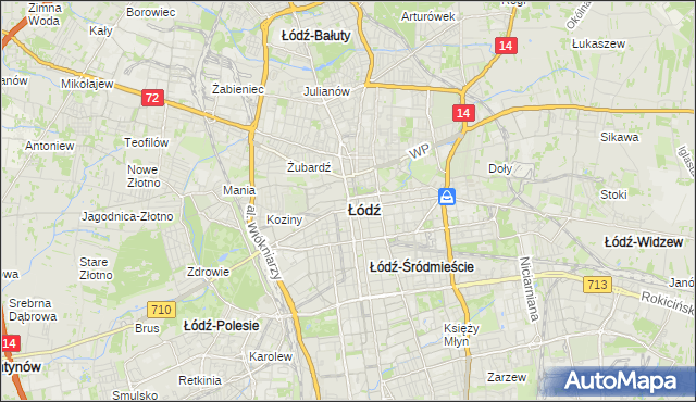 mapa Łodzi, Łódź na mapie Targeo