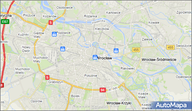 mapa Wrocławia, Wrocław na mapie Targeo